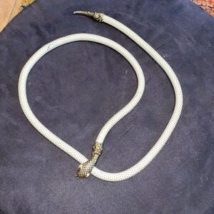 Elegant Silver golden and white Snake Necklace